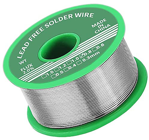 Lötzinn 0.8mm, Lötzinn Bleifrei mit Kolophonium kern, Lötzinn mit Flussmittel 20g, Solder Wire, Lötdraht für die Reparatur und den Heimwerker von Elektronischen Elektrischen Lötkomponenten