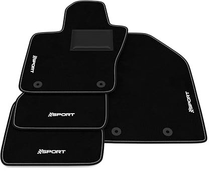 Fußmatten kompatibel mit Jeep Compass 2017-2025, Sport Stickerei, maßgeschneidertes Auto-Fußmatten-Set, Teppich Set