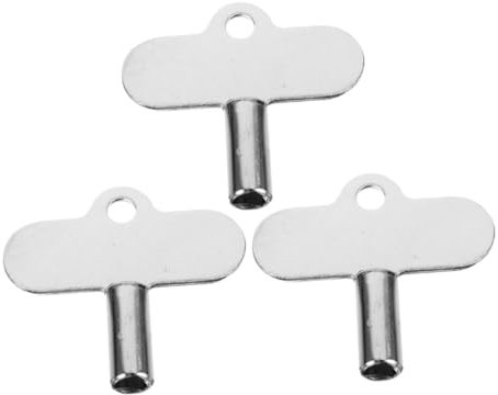 Uonlytech 3pcs Radiator Valve Key Wrench Key Fobs Metal Water Key Radiator Keys for Old Radiator Bleed Key Radiator Keys for Bleeding Plumbers Tool Key Air Plumbing Key Zinc Alloy Silver