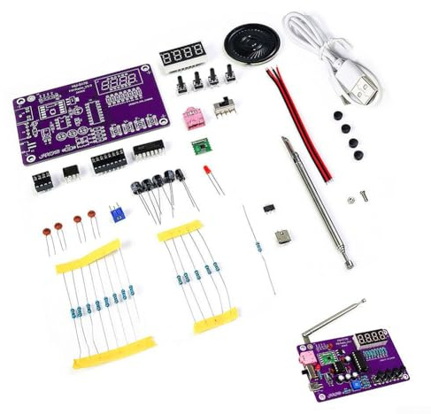 Kit radio FM, kit d'entraînement à la soudure électronique DIY Kit de soudure Module radio récepteur Kit 87-108 MHz (sans boîtier)