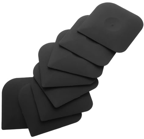 Alipis 8 Pezzi Lama di Pulizia Strumento Raschietto per Pentole Raschietto per Piatti Detergente per Ghisa Strumento per da Cucina Strumento Raschietto per Crema Black Nylon