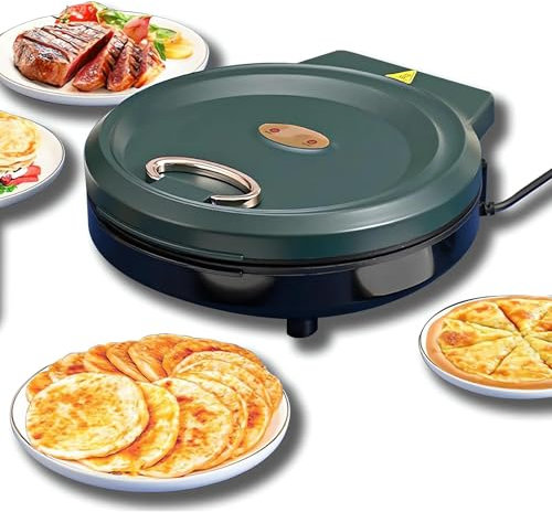 Electric Pizza Maker Indoor Grill and Griddle, Portable Table Top Oven with Touch Handles for Easy Cooking