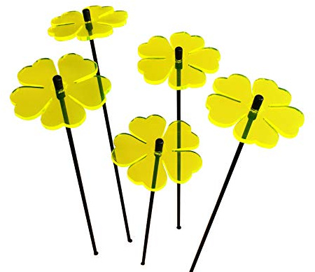 suncatcher Garden Decor 5 Leuchtende Sonnenfänger, 25cm hoch, 6 cm Durchmesser, Blumen, Dekoration für Beet, Balkon, Terrasse oder als Gärtner Geschenk, Farbe:gelb