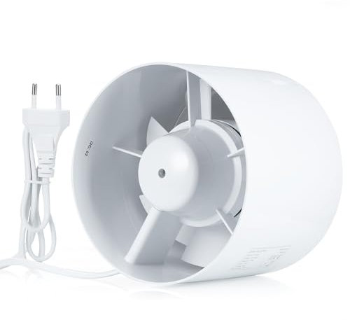 Hose Vary 100mm Ventilator Abluftventilator 130m³/h Kanalabluftventilator mit EU-Netzkabel für Lüftungskanäle, Küchenabluft, Growzelt