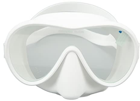 HERCHR Taucherbrille, Antibeschlag-Silikonband aus Gehärtetem Glas, Faltbar, Panoramablick, Schwimmbrille, Schnorchel-Tauchmaske Zum Tauchen(Weiß)