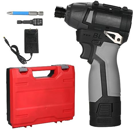 Kit de tournevis sans fil HUIOP Jeu de tournevis électriques sans balais 18 V Ensemble de tournevis électriques sans fil rechargeables avec vitesse de 3450 tr/min et couple de