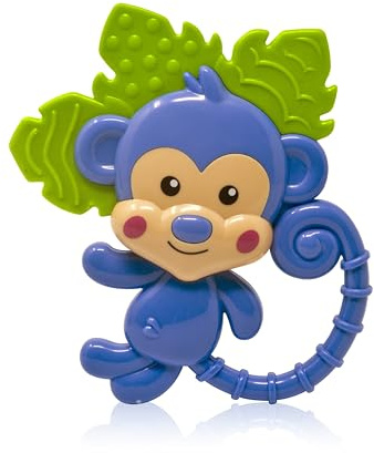 FunBaby Rassel für Neugeborene 3 Monate + Affe – Spielzeug für Neugeborene zur Stimulierung der Augen- und Hand-Koordination – Geschenke für Neugeborene Jungen oder Mädchen