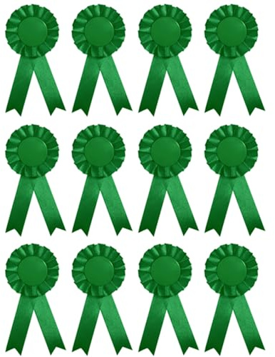 TopHomer 12 st tomma prisband rosett, 1:a plats prisband, vinnare hedervärda prisband för skoltävlingar, grön