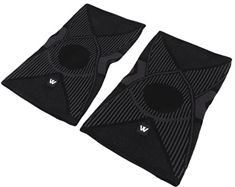 Dilwe Un par de Rodilleras Elásticas, Rodilleras Protectoras para Rodilla, Soporte de Punto de Nailon Negro, Rodillera Elástica Transpirable, Protector de Rodilla Deportivo para