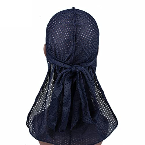Keuyeo Bandanas Durag De Malla Transpirable De Larga, Correas Anchas, Gorro De Quimioterapia para Pérdida De Cabello Pirata para Hombres Y Mujeres