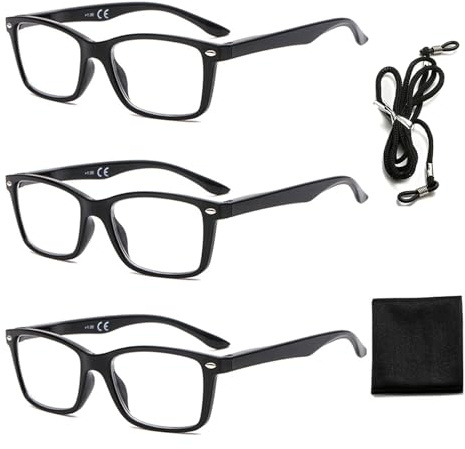 Suertree Lesebrille Feder Scharnier 3 Pack Sehhilfe Augenoptik Brille Lesehilfe für Damen Herren 4.0X BM151