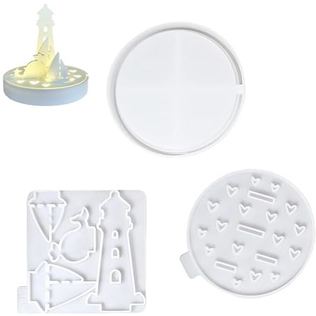ZIJANG Molde de Silicona Marítima, 3 Piezas Moldes DIY para Verano, Divertido Molde de Silicona 3D, Moldes de Yeso Fundición, para Jabón, Yeso, Velas Perfumadas