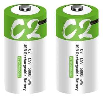 Batería Recargable De Litio LR14 De Tamaño C De 1,5 V Y 5000 MWh Con Carga USB Ultrarrápida.(2pcs Battery)