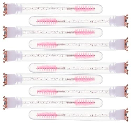 OSOLADY 10 St Ögonfransborstar med Tub Glitterkristallögonfransborstar med Kronmotiv Multifunktionella Mascaraborstar i Tub för Sminktillbehör och Ögonfransmakeup