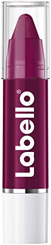 Labello Lips2Kiss Color Lip Bálsamo labial Black Cherry (3 g), cuidado de los labios con color intenso, lápiz labial con cuidado auténtico Labello, color morado