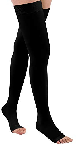 Thigh High 20-32 mmHg Compression Stocking Toeless Compression Socks for women & men circulation with Silicone Dot Band