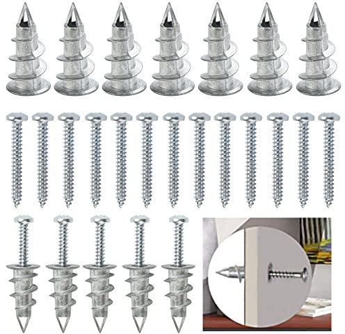 DECARETA 50 Stücke Gipskartondübel Trockenbaudübel Metall Hohlraumdübel mit Schrauben für Gipskartonplatten Gipskartondübel Rigipsdübel für Gipskarton und Gipsfaserplatten