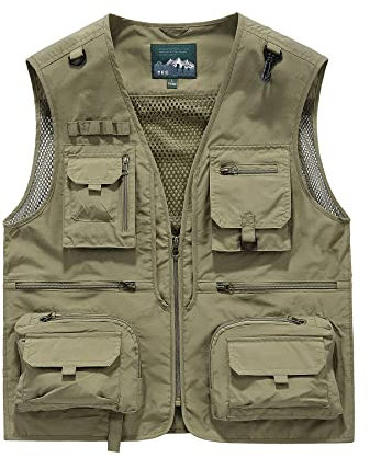 Btmpmcs Herren Outdoor Weste Freizeit Schnelltrocknende Anglerweste mit vielen Taschen Sommer Ärmellos Jacke Leicht Fotografie Sport Weste Camping Jagd Wandern Multifunktionsweste