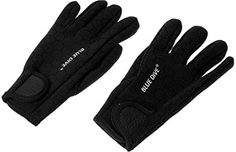 pistro 1 Paar Neopren-Neopren-Handschuhe, 1,5 mm, 5-Finger-Handschuhe, Tauchen, Surfen, Schwarz, Größe L