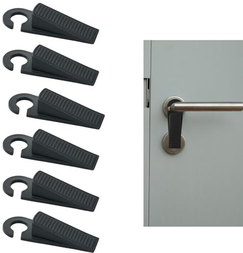 6 Pezzi cuneo fermaporta gomma Cuneo Fermaporta in Gomma ferma porte Protezioni per Balcone Ferma Porta da Pavimento Antiscivolo per Patio Esterno Abitazioni Scuole Uffici Garage Nero