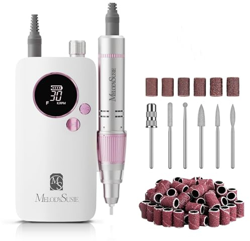 MelodySusie Clip-On SC320F Kabelloser Nagelfräser für Einsteiger | 30.000 U/min, Wiederaufladbar, LCD-Display, zum Nageldesign & Gel-Entfernung, für Salon & Zuhause