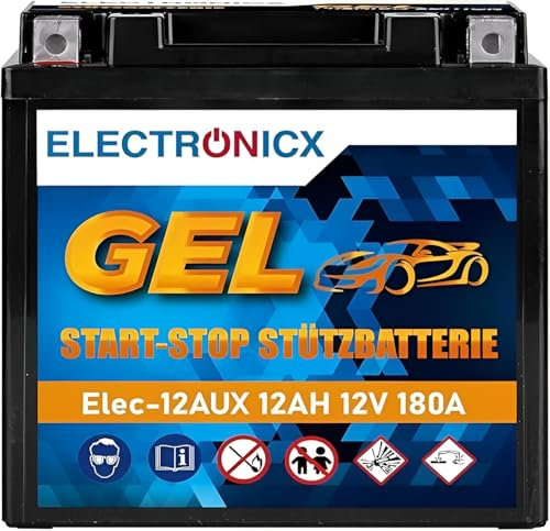 GEL Stützbatterie 12V 12Ah Premium Backup Batterie Mercedes A2115410001 BMW 61217586977 | Ersatz für A000982700 A2115410001 61219394648 | PKW GEL Hilfsbatterie Longlife für Benz BMW Rolls Royce