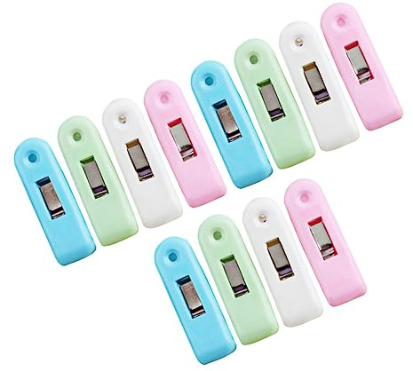 Garneck Data [ Mollette Da Bucato Antivento in Plastica, Set Da 12 Pezzi, Mollette Antiscivolo Multiuso Per Biancheria, Calzini e Sacchetti, Per Stendere All'aperto e in Viaggio