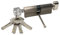Serrure cylindrique à bouton de 80 mm (40/40) - Comprend 5 clés de forage, vis de fixation et protection anti-perçage. Idéal pour les portes intérieures et extérieures, avec bouton de fermeture