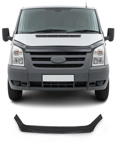 OMAC Motorhaube Deflektor Steinschlagschutz Kompatibel mit Ford Transit 2006-2014 | Schwarz Insekten Motorhaubenschutz Rahmenschutzfolie Maske Auto Zubehör