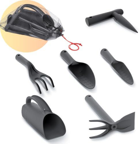 Gartengeräte-Set Kunststoff 6-teilig Werkzeuge Gartenwerkzeuge Schaufel Harke