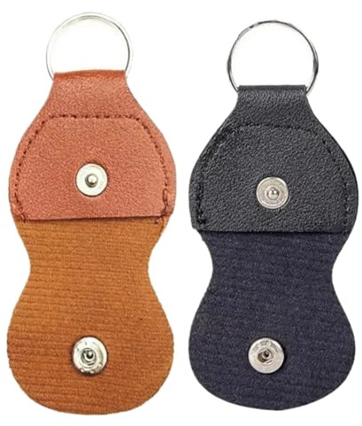 Nyckelring med plektrumhållare, 10 st Läder Gitarr Pick Plectrum Case Förvaringslåda Väska Nyckelring Tillbehör Flerfärgad(Brown)
