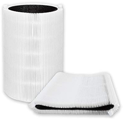 PUREBURG Replacement True HEPA Filter Compatible with Blueair Blue Pure 411 411+ 3210 Air Purifiers,H13 True HEPA Particle Activated Carbon 2-Pack