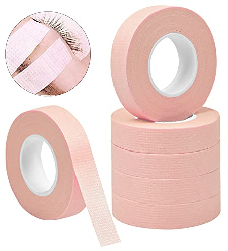 6 Rollos Cinta de Pestañas Cinta Microporosa Transpirable de Pestañas cinta adhesiva para pestañas Cinta de Tela Microporosa Transpirable para Extensiones de Pestañas Maquillaje de Belleza