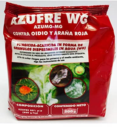 Azufre WG Masso, fungicida-acaricida contra oídio y araña roja, granulado para disolver en agua (500g)