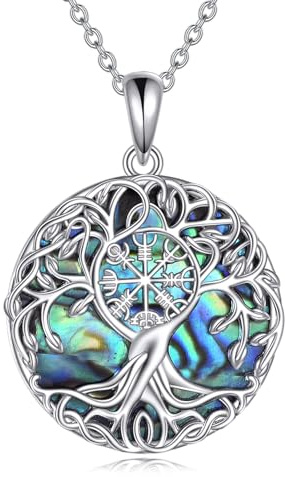 YFN Baum des Lebens Halskette Sterling Silber Keltischen Lebensbaum Anhänger Schmuck Geschenke für Damen Herren Mädchen