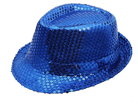 Ashleyzj Roter Pailletten Hut, Faschingshut Damen Karneval Rot Kopfbedeckung, Partyhüte Silvester Disco Outfit, Accessoire, Kostüm, Karneval Faschingshüte Karnevalshut Damen (Blue, One Size)