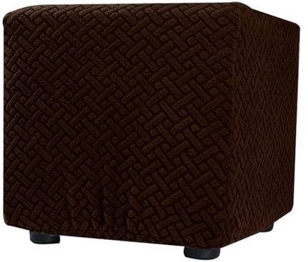 Mswborml Jacquard Bezug Ottomane Rechteckig Einfarbig Ottomane Schonbezug Hocker Bezug für Fußhocker Rechteckig, Stretch Hussen für Hocker Dicker Hocker Abdeckung mit Elastischem Boden,I,S1