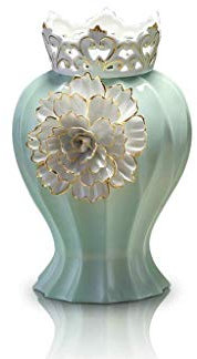 Jarrones para decoración Jarrón Decoración de cerámica Europea Sala de Estar Enchufe de Flores grande Decoración Moderna Simple Muebles Artesanía Verde Decoración del hogar (Verde pequeño)