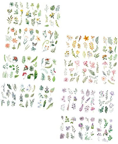 PHENOFICE 24blätter Blumen Aufkleber Für Scrapbooking Dekorative Sticker Für Fotoalben Und Journals Vielseitige Pflanzenaufkleber Für Kreative Bastelprojekte