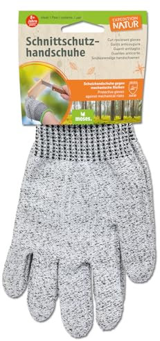 moses. Expedition Natur - Guanti da lavoro per bambini, con protezione antitaglio (EN 388), flessibili e robusti per intaglio, guanti da intaglio per costruzioni e avventure all'aria aperta
