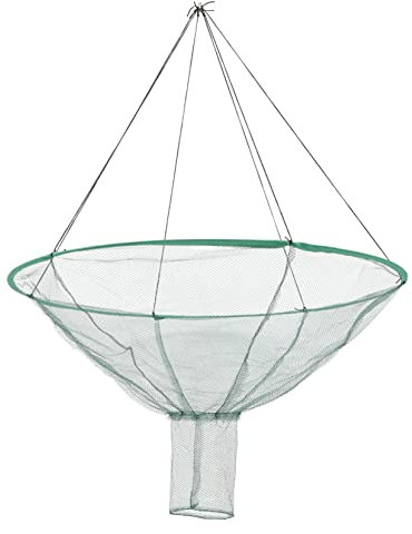 Toyvian Piège De Pêche Pliable Filet à Crevettes 80 Cm en Filet Blanc Compact Pratique pour Pêche à Main Aux Écrevisses Et Crabes