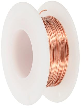 PATIKIL Alambre De Cobre Puro Al 99.9% Para Fabricación De Joyas, Calibre 22 (0.6mm) Alambre De Cobre Para Manualidades 49.2 Pies Suministros Para Elaborar Coronas Jardinería