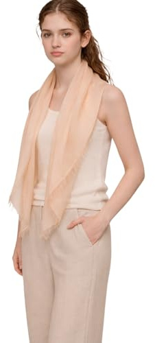 Prettystern Damen Kaschmir leicht dünn Ring Halstuch aus feiner 200 garn Cashmere Fäden für Frühling Sommer - beige-braun