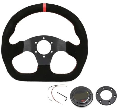 Volante sportivo da corsa in pelle scamosciata da 12,6 pollici/320 mm