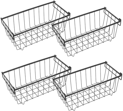 DOITOOL 4 Pièces Paniers de Congélation avec Poignées Organisateur de Rangement pour Congélateur pour Fruits Légumes et Aliments Panier de Stockage Pratique pour Cuisine