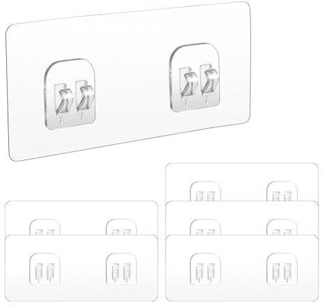 TreeTribe 6 Pack Shower Caddy Adhesive Replacement,Double Adhesive Strong Claw Wall Hooks for Corner Shower Caddy Bathroom Shelf Basket Soap Dish Hanging Hooks Kitchen Accessories (No Drilling)