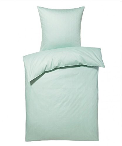 fleuresse Estella Jaquard Damast Bettwäsche Jade Stripes Größe 200x220+2x80x80 cm Farbe Matcha