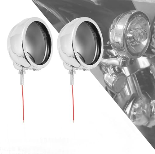 HDBUBALUS Motorcykel dimljus 11 cm lampfäste 11 cm LED passerande lamphus för Harley, krom