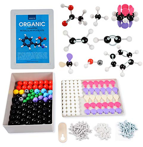 Organic Chemistry Model Kit (307 PCS) – Armyte Chemistry Molecular Model for Teacher Student and Young People Academic Chemistry Education, Pack with Atoms, Bonds, Electron Orbital (Colorful)