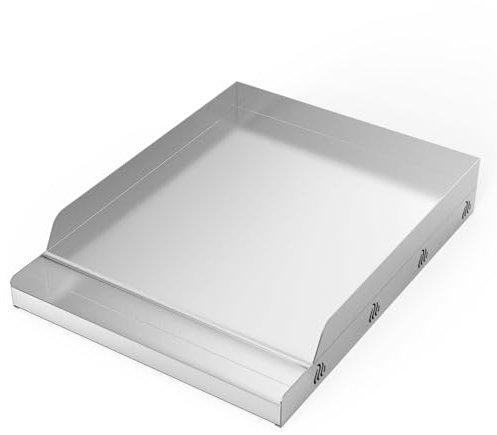 Onlyfire Stainless Steel BBQ Cooking Griddle, Universal Flat Top Griddle for Most Charcoal/Gas Grills, Camping, Tailgating, and Parties, 12.5×16